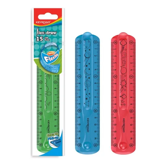 Regla Flexible 15cm Keyroad Color Azul