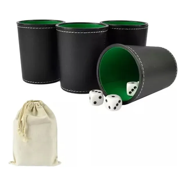 Juego De 4 Cachos Eco Cuero Negro Con Bolsa Almacenamiento