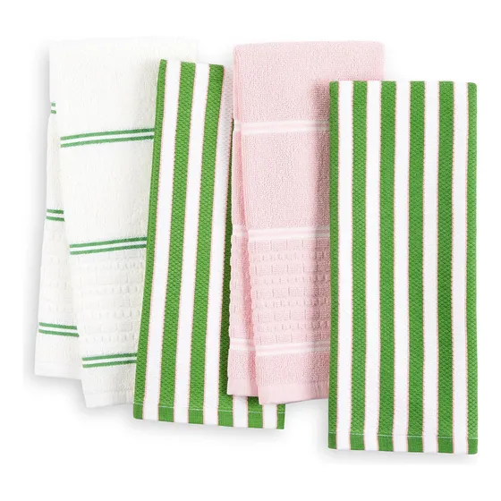 Spade New York Botanical Stripe Juego 4 Toalla Cocina 100% X