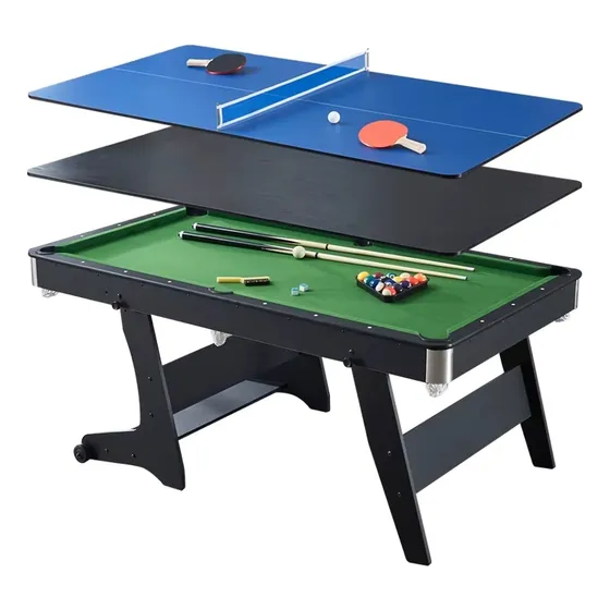 Mesa De Sinuca E Ping Pong Multi Jogos Ahead Dobrável Bilhar Tecido Verde