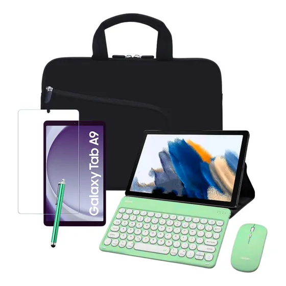 Capa C/ Teclado Película Mouse Para Tablet Tab A9 Plus X215