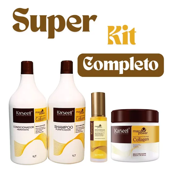 Shampoo Condicionador Karseell Collagen Kit Máscara E Óleo