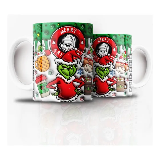 Tazón Taza Personalizada Navidad Grinch Starbucks 3d 