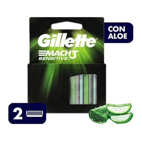 Repuestos Para Afeitar Gillette Mach3 Sensitive 2 Unidades