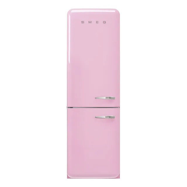 Heladera con freezer inverter Smeg 50's Style FAB32LPK5 color rosa con capacidad de 331L 220V