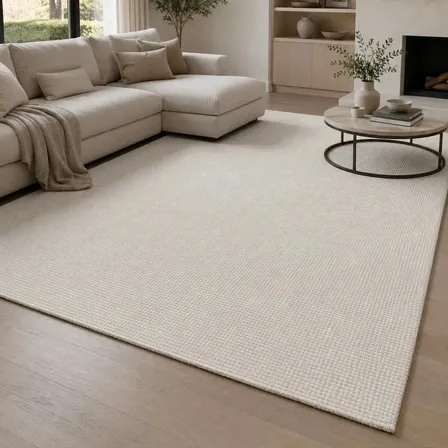 Tapete Sala Quarto Grande 400x300 Algodão Antiderrapante 4 M 3 M Boho Creme