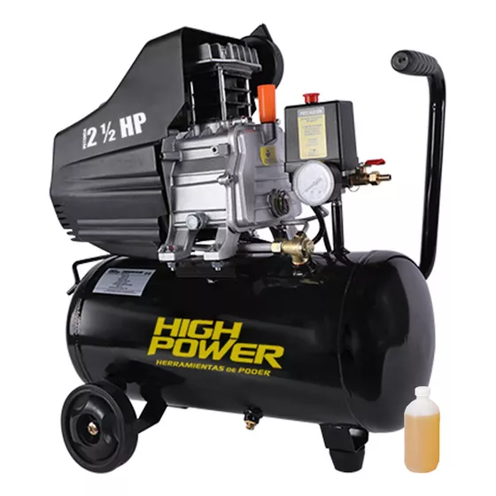 Compresor De Aire Electrico High Power Higcom-2518 Accesorio 25 Lts 2hp 135 L/min Color Negro Fase eléctrica Monofásica Frecuencia 60 hz