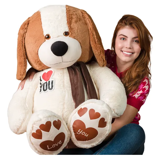 Cachorro Gigante Pelúcia Urso Grande 1 ,30metro - Vai Cheio