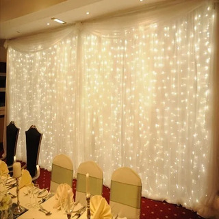 Cortina Luces 6x3m 600 Leds Decoración Fiesta Blanco Cálido Cortina Luces 6x3m 600 Leds Decoración Fiesta Blanco Cálido
