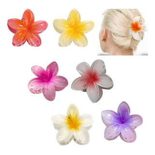 6 Pinzas Para El Pelo Con Forma De Flor De Plumeria Hawaiana 6 Pinzas Para El Pelo Con Forma De Flor De Plumeria Hawaiana