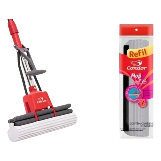 Mop Pva 6x1 Condor Rodo Absorvente S/ Cabo + 1 Refil Extra