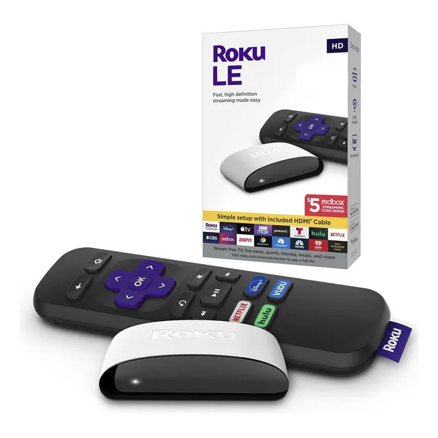 Roku Le 3930S3 Reproductor Multimedia Estándar HD, Con Cable HDMI de Alta Velocidad y Control Remoto Simple, "el color del equipo puede variar"