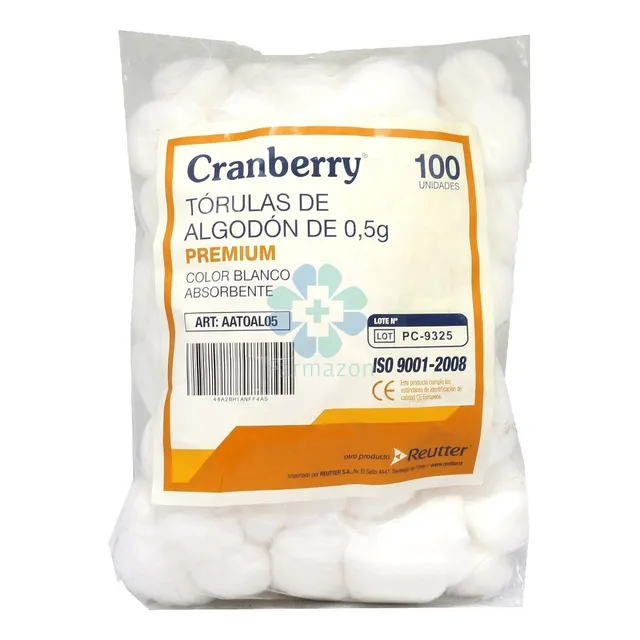 Pack 10 Tórulas Algodón De 1g Cranberry 100 U - Deltamed