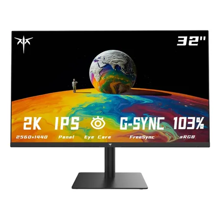 Monitor Ktc 32'' 2k 2560x1440 Qhd 120hz Ips Con Sync H32t13 Sin Bordes Pc Monitor Negro