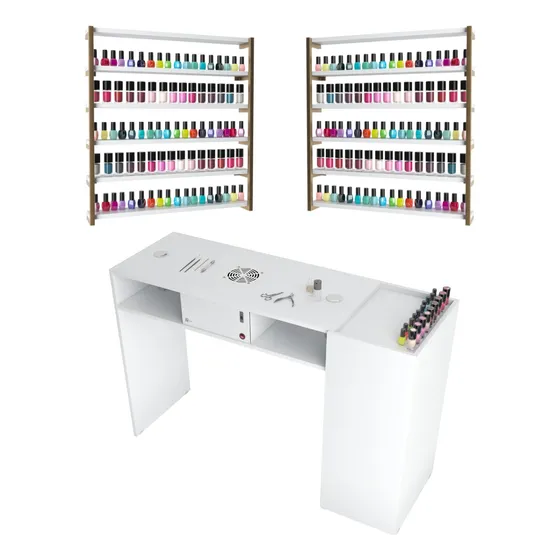 Mesa Manicure Armário Com Sugador + Expositores Industriais