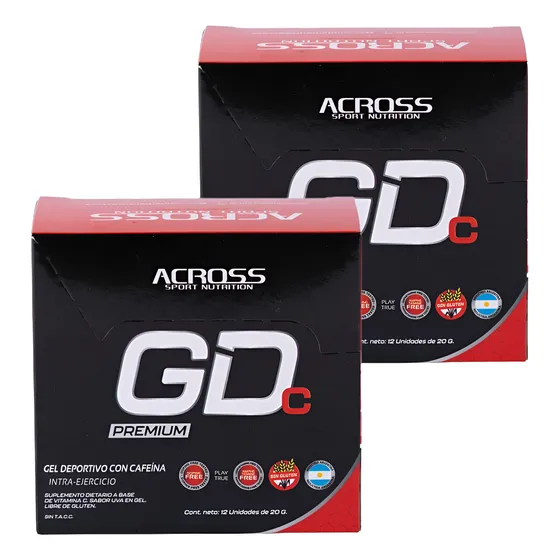 Suplemento En Gel Con Cafeína Across Kit 2 Cajas X12u