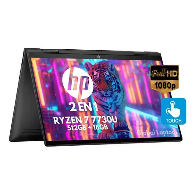 HP Envy x360 Ryzen 7 7730u 16Gb Ram 512Gb SSD Pantalla 15.6 Touch Full HD 2en 1 Laptop 15-fh0023dx AMD Radeon Graphics