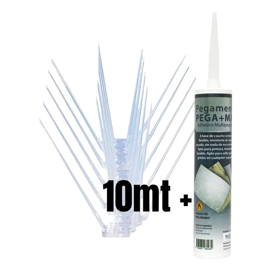 10m Pinches Anti Palomas Pua Ahuyenta Aves 10 Mts + Adhesivo
