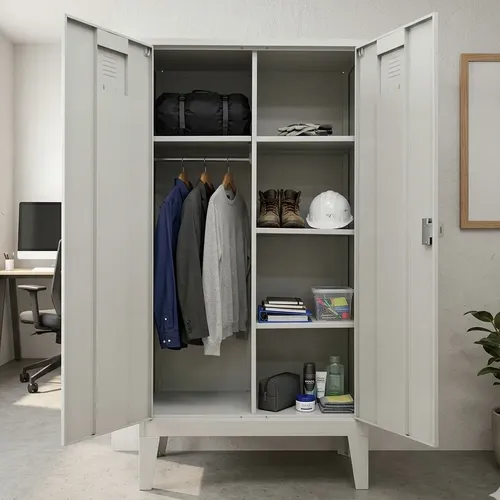 Armario Locker Metálico 2puertas Con Repisas 185cm Gris | Cuotas sin ...