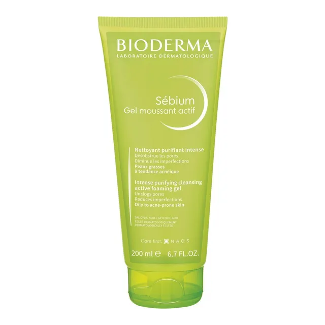 Gel moussant Actif Bioderma Sébium día/noche para piel grasa de 200mL/214g