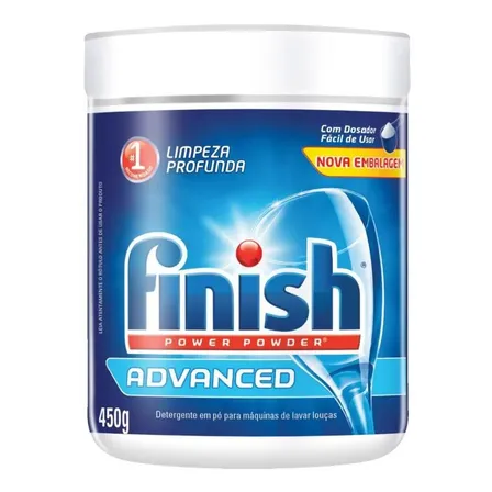Finish Power Powder Advanced Detergente para Lava Louças em Pó 450g