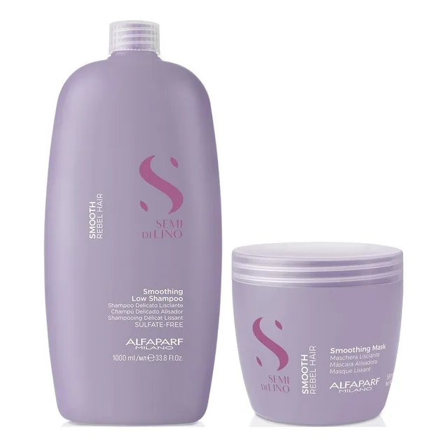 Shampoo Anti Frizz Sin Sal Lt + Mascarilla Alfaparf Smooth