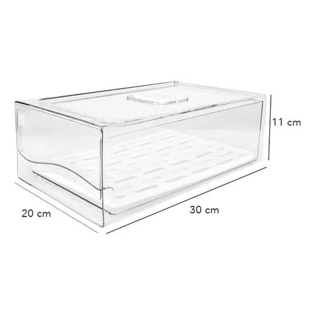 Organizador Refrigerador Con Drenaje Grande Simplit Color Blanco