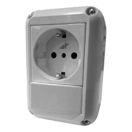 Caja Exterior Conatel Presta Bipolar Y Schuko Blanco Caja Exterior Conatel Presta Bipolar Y Schuko Blanco