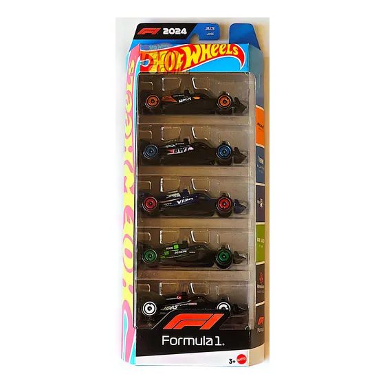 Pack 5 Autos Formula 1 F1 Hot Wheels Negro