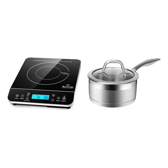 Duxtop Cocina Induccion Portatil Vatio Plata Sarten Acero