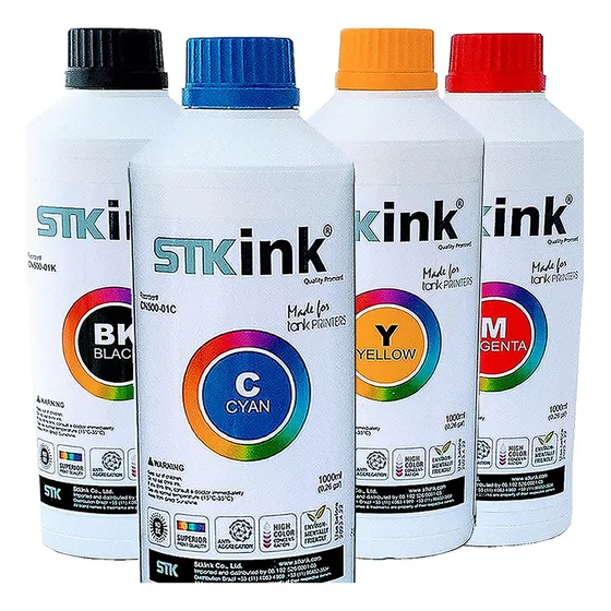Tinta Stk L3150 L3110 L3210 L3250 Para Epson Kit De 4 Litros Tinta Super Black Magenta Cyan Yellow