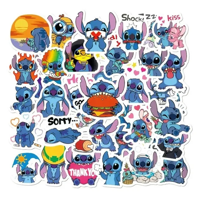 Lilo Y Stitch Ohana Cute Película 50 Calcomanías Pvc Vs Agua