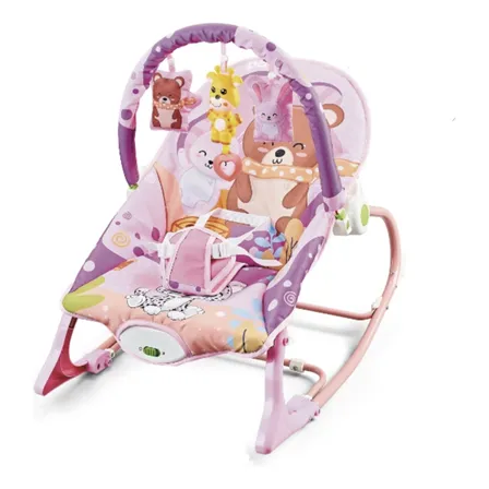 Silla Nido Mecedora Con Vibración Y Melodía Rosada Lubabycas Color Rosado