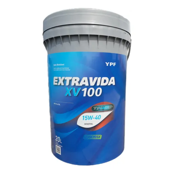 Aceite Para Motor Ypf Mineral 15w-40 Extravida Xv 100 Para Línea Pesada De 1 Unidad X 20l