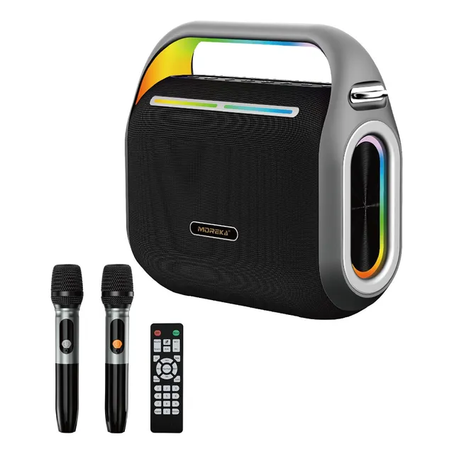 Bocina Bluetooth Moreka A32 Max 200w Con 2 Micrófonos