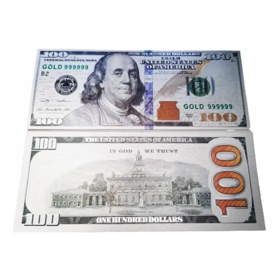 Billete 100 Dólares Coleccionable Plata Abundancia Feng Shui
