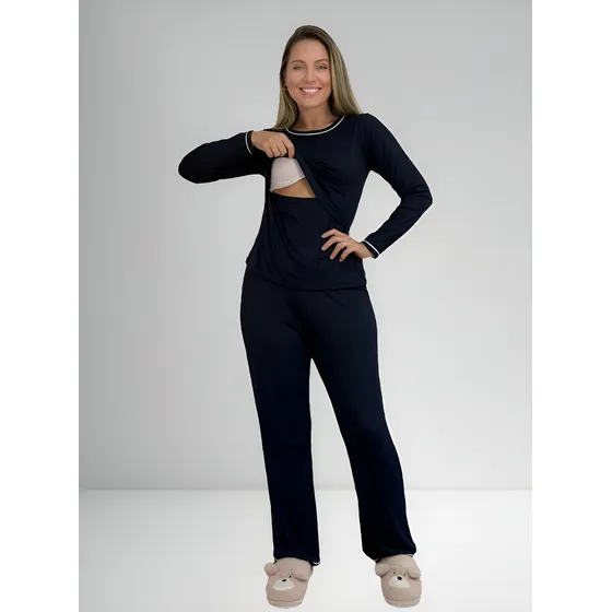 Pijama Amamentação Premium Amamentar Confortável Maternidade
