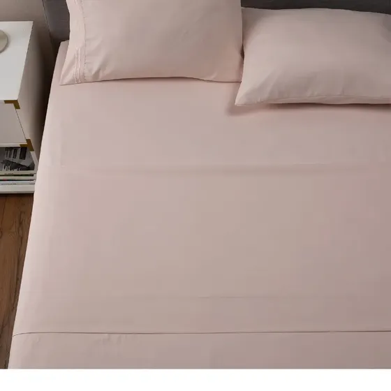 Sabana 1800 Hotel Ultra Suave + Funda Bordada Medidas 2 Plazas - Rosado Liso 2 Plazas