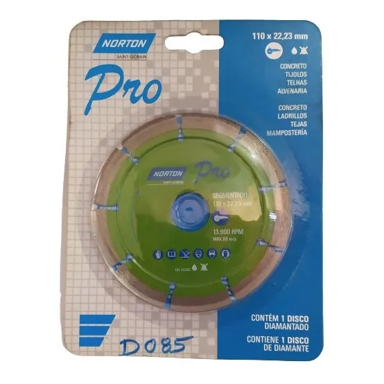 Disco Diamante 4 PuLG. P/ Concreto Segmentado Norton
