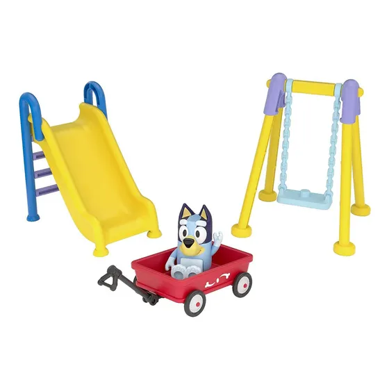 Parque De Juegos Bluey Set De Figuras 6.35 Cm Vagón Columpio