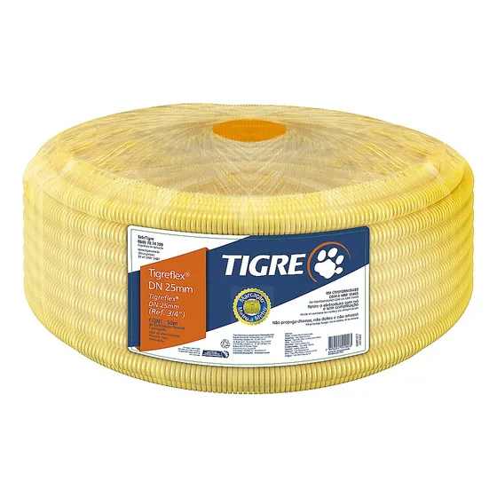 Eletroduto Flexível Amarelo 3/4 Polegada Rolo Com 50m Tigre