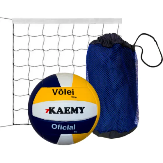 Kit Bola Voley + Sacola + Rede 9 Metros