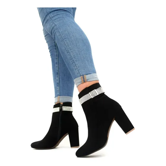 Botines Elegantes De Punta Brillantes Para Dama 