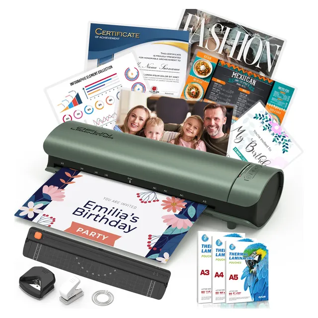 Enmicadora Térmica 6 en 1 Profesional, Laminadora para A3/A4/Carta, Uso en Oficina/Escuela, Calentamiento Rápido 60s, Funciona en Frío/Caliente, Ideal para Documentos, Fotografías, Certificados