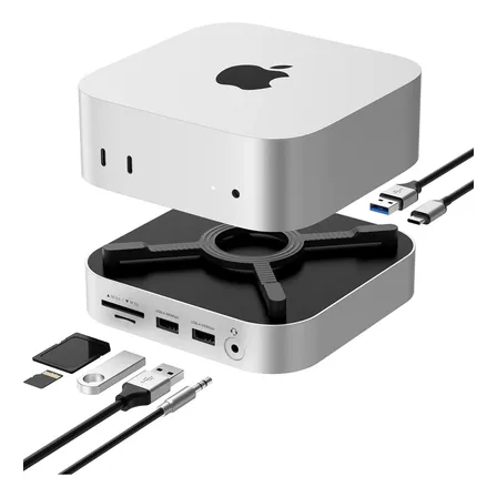 Novoo Dock Ssd 10gbps Para Mac Mini M4 Hub Usb C Dupla Baia 127/220v