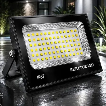 Kit 2 Refletores LED 300W WPE VARIEDADES Branco Frio 6500K IP67 Alumínio