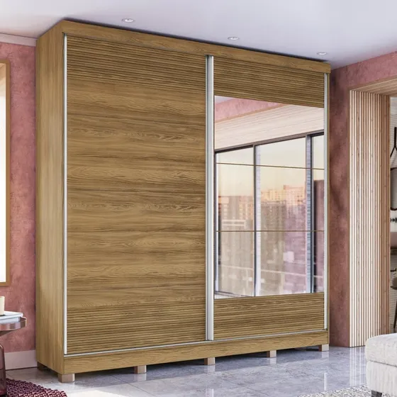 Guarda-roupa Casal Mdf Kappesberg Com Esp 2 Portas Nogueira