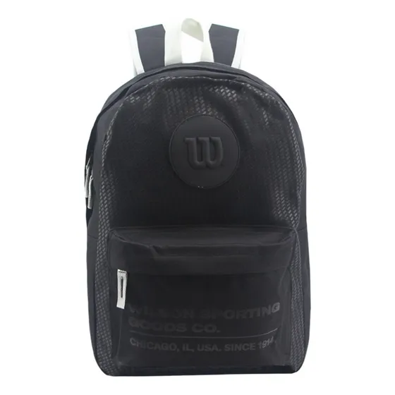 Mochila Urbana Escolar Wilson Porta Notebook Deportiva Color Negro Diseño de la tela Liso
