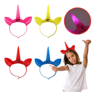 12 Diademas De Unicornio Luz Led Coloridas Batucada Fiesta 12 Diademas De Unicornio Luz Led Coloridas Batucada Fiesta