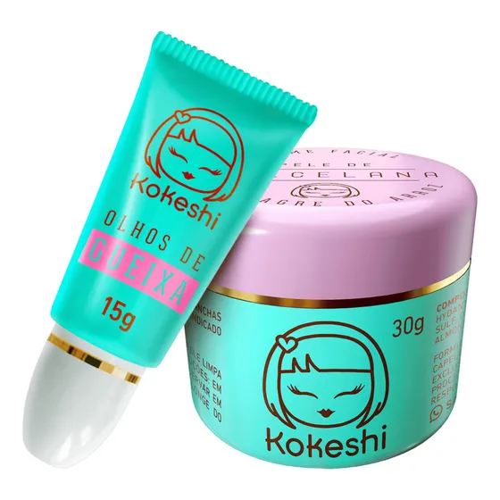 Kit Renovadores Faciais Pele de Porcelana e Olhos de Gueixa Kokeshi Skin Care Milagre do Arroz